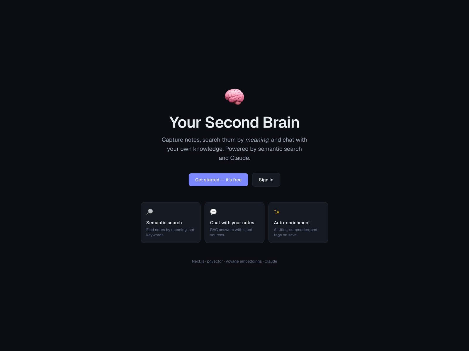 Second Brain screenshot